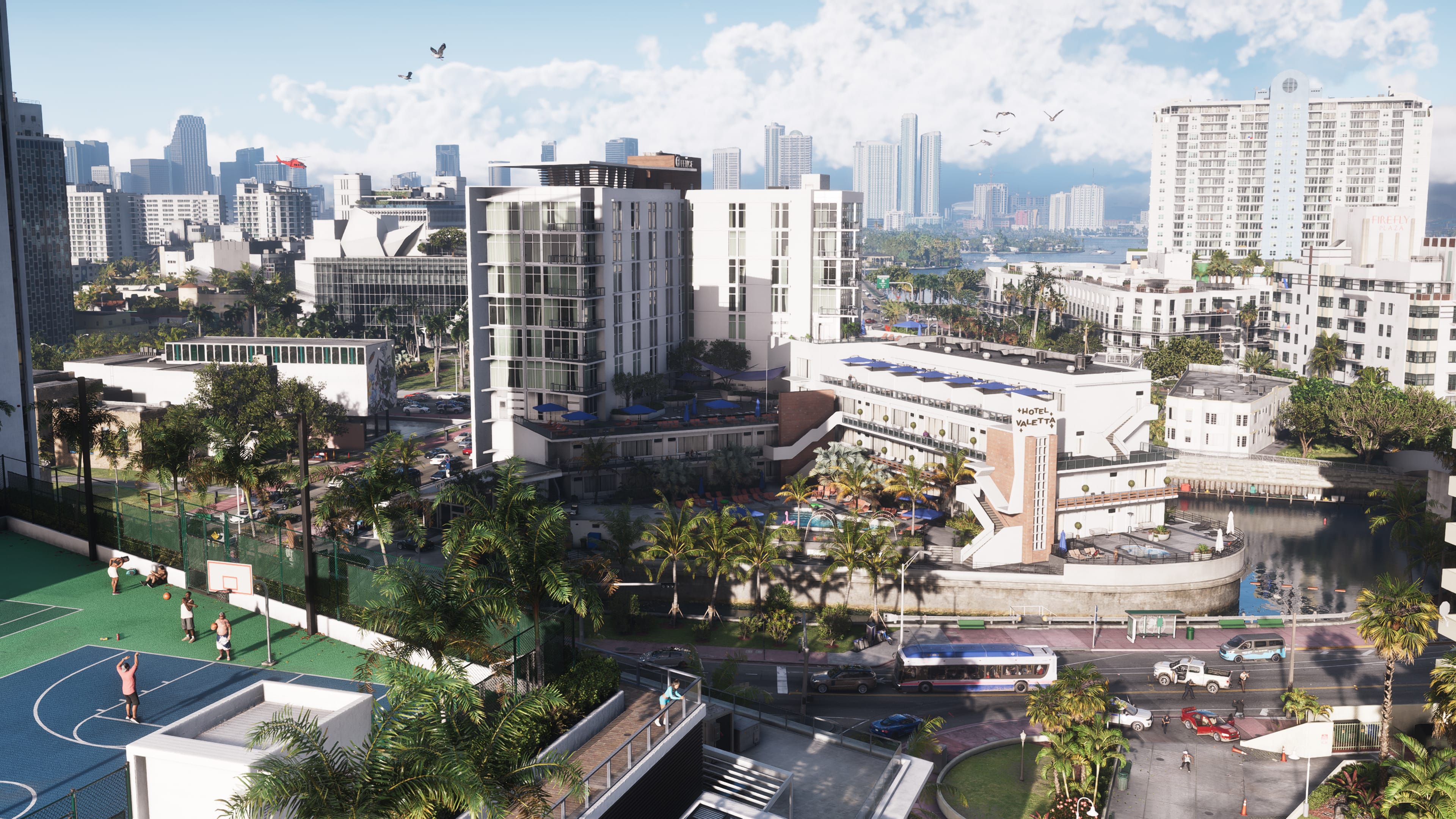 Official GTA VI Vice City street screenshot.